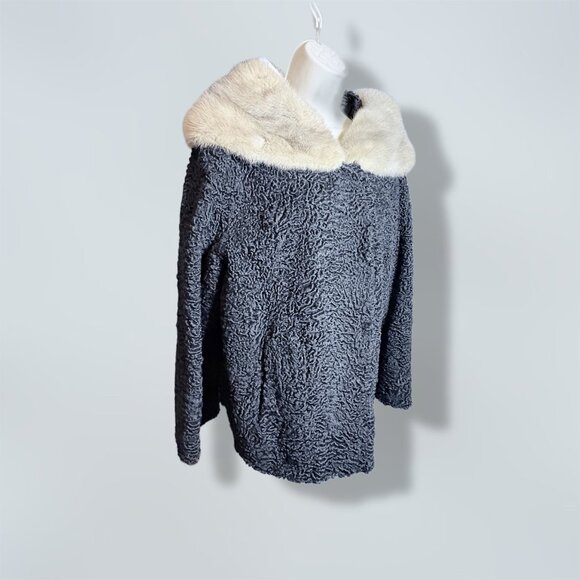 Vintage Persian Lamb Jacket w/ Fur Collar | Circa 1960 | Restyled Bomber - Picture 2 of 12